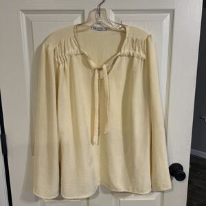 Culture Code Boutique Yellow Blouse Top Size Large Career Wear